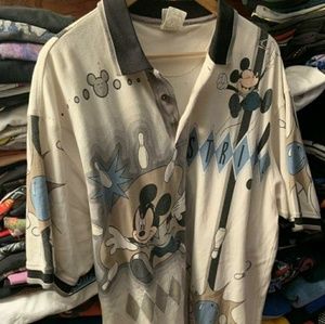 Disney all over Mickey bowling polo